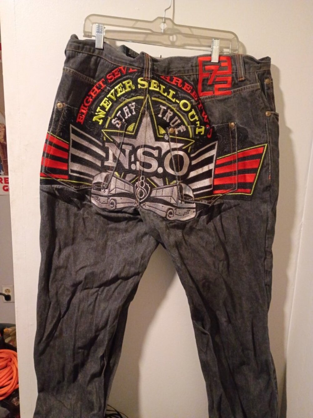 VTG Y2K Eight 732 Jeans Baggy Wide-leg Hip-hop Skater Gray Men 40x34 Read!